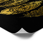 Faux Gold Feather Tribal Print Poster (Hoek)