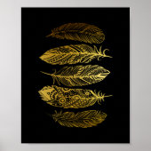 Faux Gold Feather Tribal Print Poster (Voorkant)