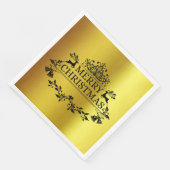 Faux Gold Festive Merry-kerstpapier Napkin Servet (Hoek)