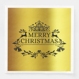 Faux Gold Festive Merry-kerstpapier Napkin Servet