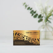 Faux Gold Financial Numbers Wave Visitekaartje (Staand voorkant)
