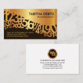 Faux Gold Financial Numbers Wave Visitekaartje (Voorkant / Achterkant)