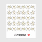 Faux Gold Fish Wedding Place Cards Meal Choice Sticker (Vel)