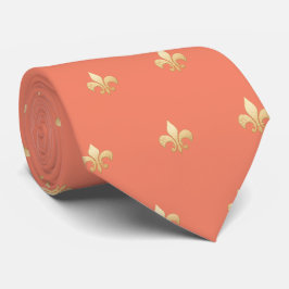 Faux Gold Fleur de lis DIY Koraal Oranje Stropdas