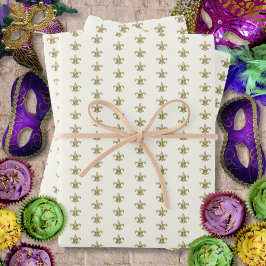Faux Gold FleurDeLis op Ivoorkust Inpakpapier Vel