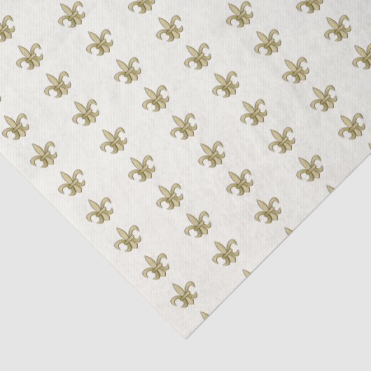 Faux Gold FleurDeLis op Ivoorkust Tissuepapier (Detail)