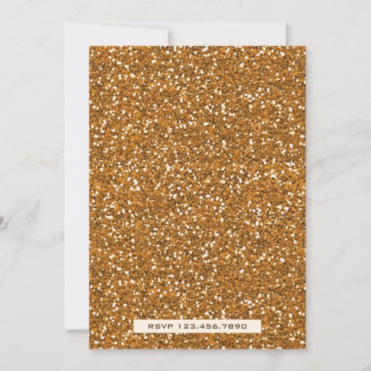 Faux Gold Floral First Birthday Party Kaart (Achterkant)