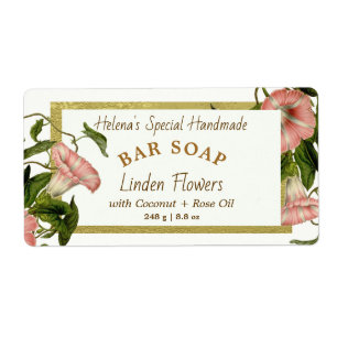  Faux Gold Floral Label for Handmade Soap