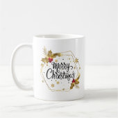 Faux Gold Floral Merry kerst | Mok (Links)