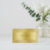 Faux Gold floral paisley lace Visitekaartje (Staand voorkant)
