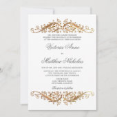 Faux Gold Flourish Damask Kaart (Voorkant)