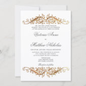 Faux Gold Flourish Damask Kaart (Voorkant)