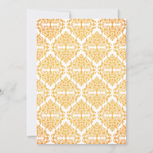 Faux Gold Flourish Damask Kaart (Achterkant)