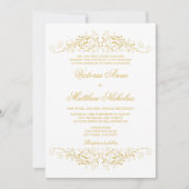 Faux Gold Flourish en Damask Kaart (Voorkant)