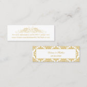 Faux Gold Flourish Wedding Details Invoegen Mini Visitekaartje (Voorkant / Achterkant)