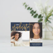 Faux Gold Foil 2 Aankondiging Foto Afstuderen Pos (Staand voorkant)