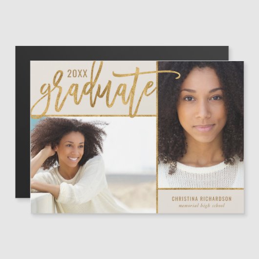 Faux Gold Foil 2 Aankondiging van het Afstuderen F (Voorkant / Achterkant)