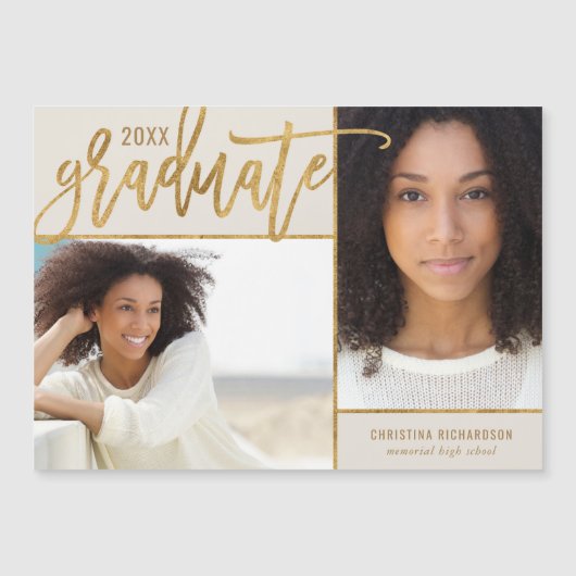 Faux Gold Foil 2 Aankondiging van het Afstuderen F (Voorkant)