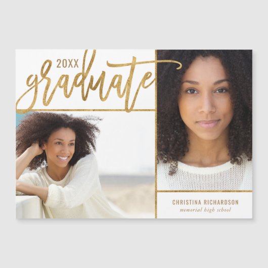 Faux Gold Foil 2 Aankondiging van het Afstuderen F (Voorkant)