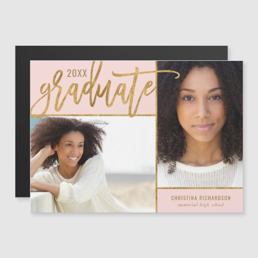 Faux Gold Foil 2 Aankondiging van het Afstuderen F (Voorkant / Achterkant)