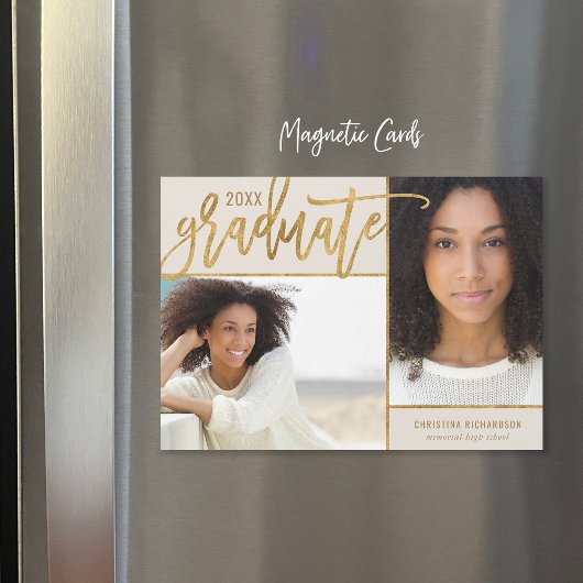 Faux Gold Foil 2 Aankondiging van het Afstuderen F