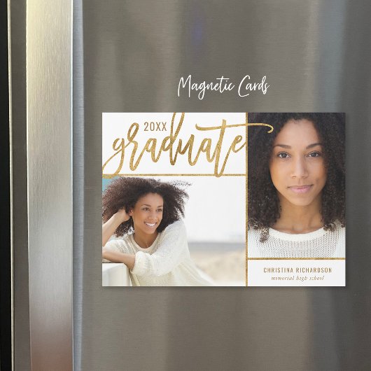 Faux Gold Foil 2 Aankondiging van het Afstuderen F