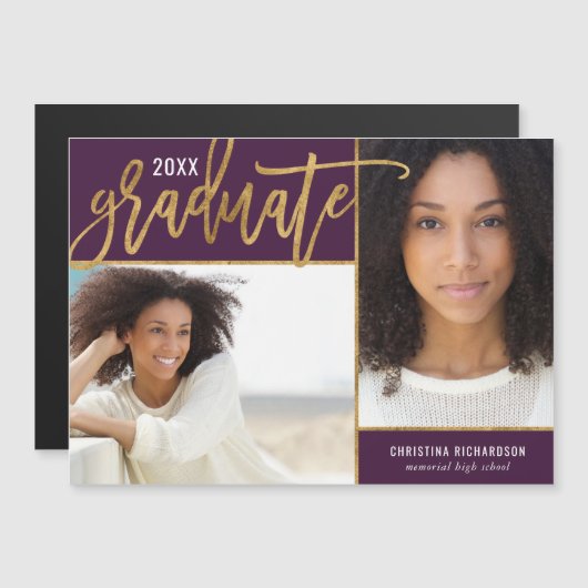 Faux Gold Foil 2 Aankondiging van het Afstuderen F (Voorkant / Achterkant)