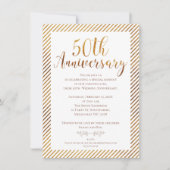 Faux Gold Foil 50e bruiloft Jubileum uitnodiging (Voorkant)