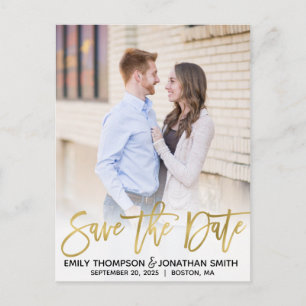 Faux Gold Foil Afbeelding Save the Date Briefkaart