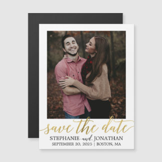 Faux Gold Foil Afbeelding Save the Date Magnets Magnetische Uitnodiging