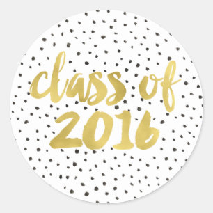 Faux Gold Foil Afstuderen Ronde Sticker