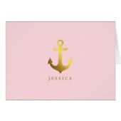 Faux Gold Foil Anchor Personalized (Voorkant Horizontaal)