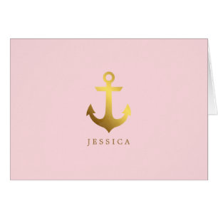 Faux Gold Foil Anchor Personalized
