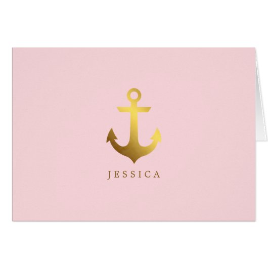 Faux Gold Foil Anchor Personalized (Voorkant Horizontaal)