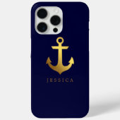 Faux Gold Foil Anchor Personalized Case-Mate iPhone Case (Achterkant)