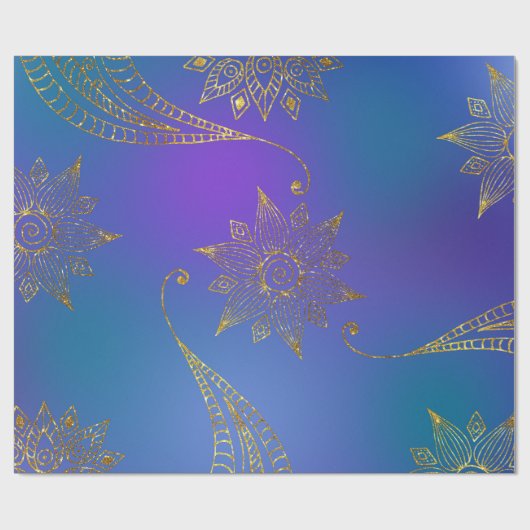 Faux Gold Foil Arabian Bollywood Cadeaupapier (Vlak)