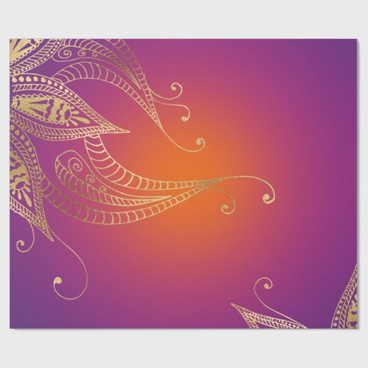 Faux Gold Foil Arabian Bollywood Cadeaupapier (Vlak)