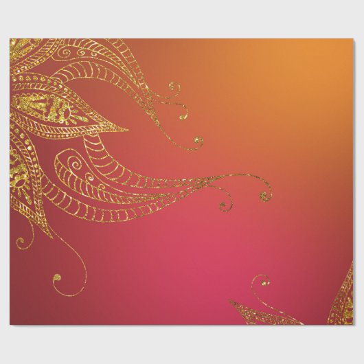Faux Gold Foil Arabian Bollywood Cadeaupapier (Vlak)