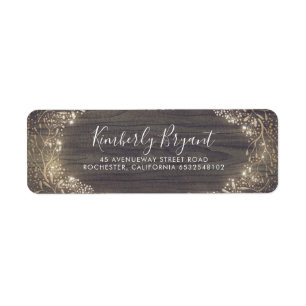 Faux Gold Foil Baby's Breath Wreath Rustic Etiket