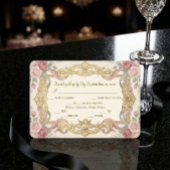 Faux Gold Foil Baroque Rococo Floral RSVP Kaartje