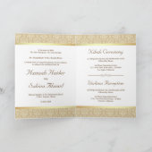 Faux Gold Foil Beige Damask Muslim Weduwschap (Binnen)