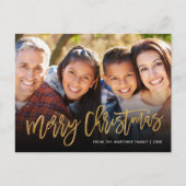 Faux Gold Foil Bekleding kerstfoto's Feestdagenkaart (Voorkant)