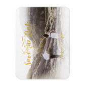 Faux Gold Foil Bewaar onze datum magneet (Verticaal)