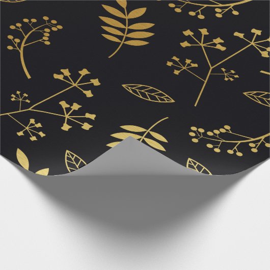 Faux Gold Foil Black Cadeaupapier (Hoek)