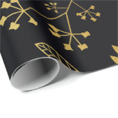 Faux Gold Foil Black Cadeaupapier (Rol Hoek)