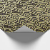 Faux Gold Foil Black Cirkel ventilatorpatroon Cadeaupapier (Hoek)