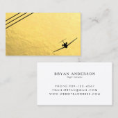 Faux Gold Foil Black Jet Aviation Visitekaartje (Voorkant / Achterkant)