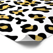 Faux Gold Foil Black leopard Print Patroon (Hoek)