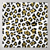 Faux Gold Foil Black leopard Print Patroon (Voorkant)