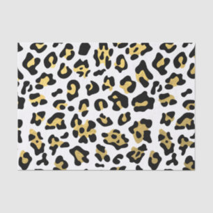Faux Gold Foil Black leopard Print Patroon Tissuepapier
